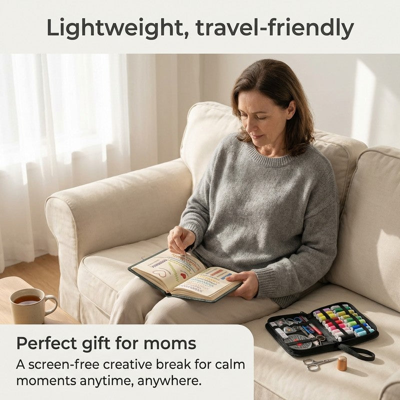 Embroidery Stitch Book with Fabric Pages - Complete Kit