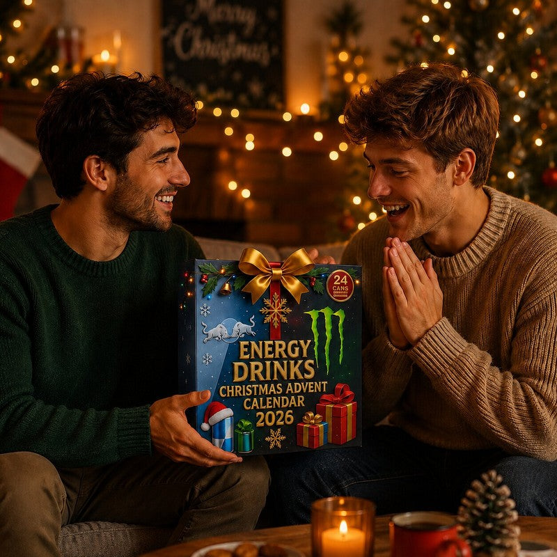 Energy Drink Advent Calendar - 24 Miniature Cans with Christmas Motifs