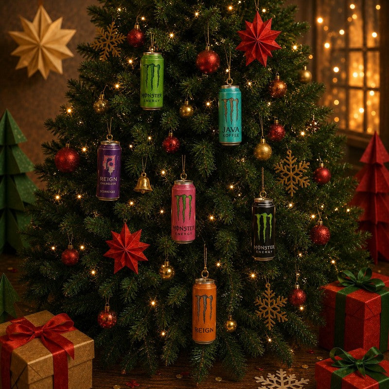 Energy Drink Advent Calendar - 24 Miniature Cans with Christmas Motifs
