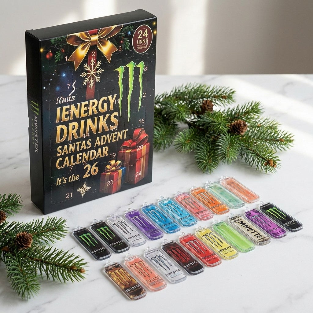 Energy Drink Advent Calendar 2026 - 24 Flat Acrylic Can Charms