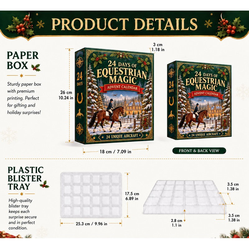 Equestrian-themed Christmas Advent Calendar - 24 Collectible Ornaments