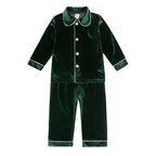 Family Matching Christmas Pajama Set - Button Front Top and Full-Length Trousers