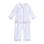Family Matching Christmas Pajama Set - Button Front Top and Full-Length Trousers