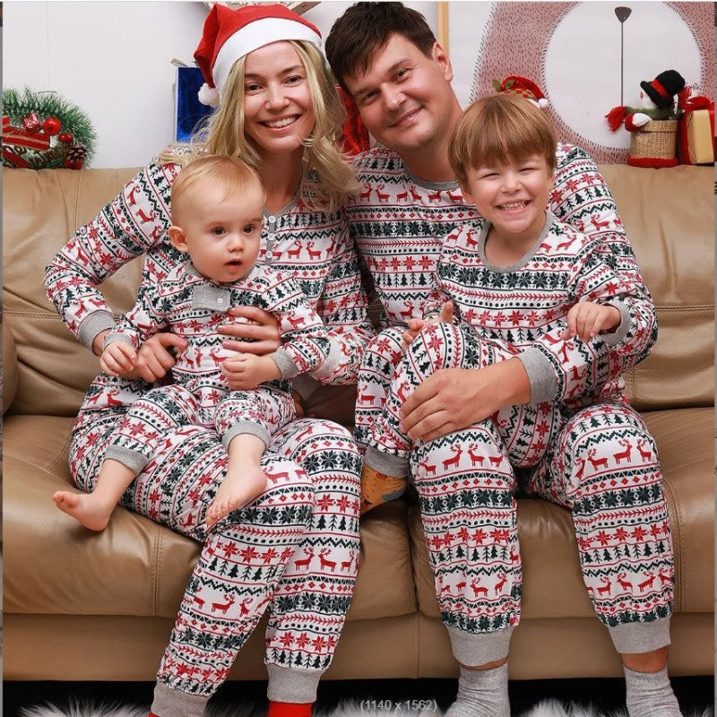 Family Matching Christmas Pajama Set - Fair Isle Print