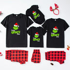 Family Matching Christmas Pajama Set - Short-Sleeve Top and Full-Length Bottom