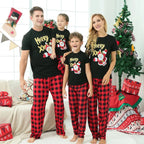 Family Matching Christmas Pajama Set - Short-Sleeve Top and Full-Length Bottom