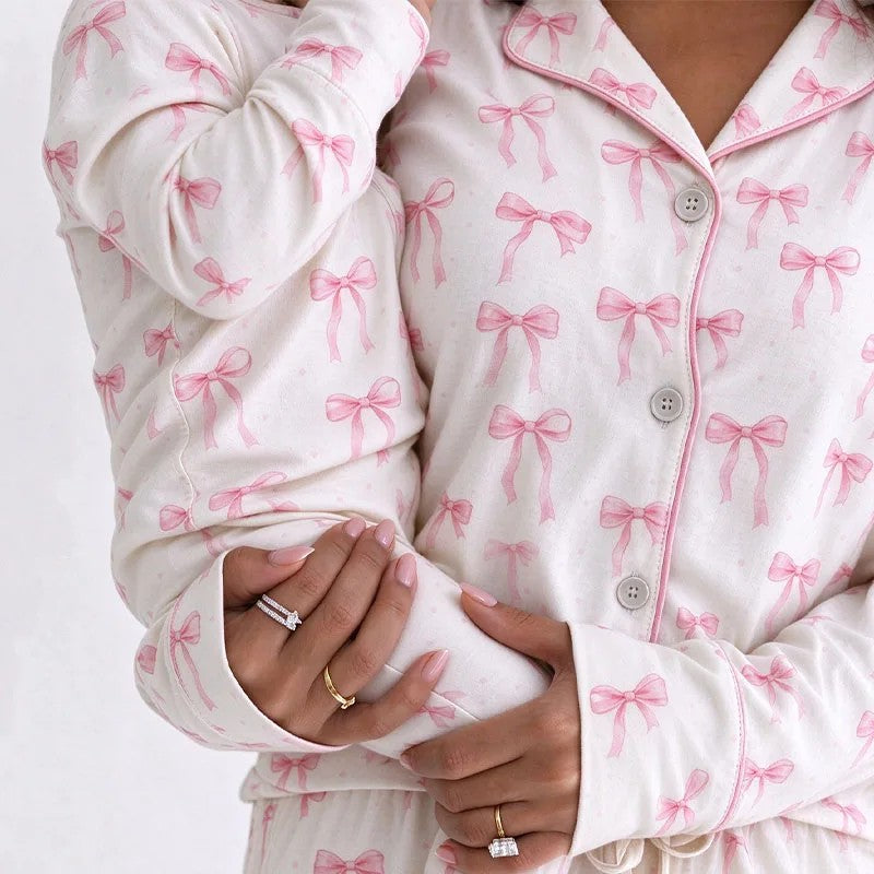 Family Matching Pyjama Set - Printed Button-Front Top