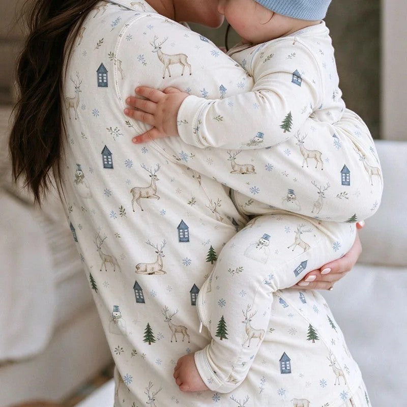Family Matching Pyjama Set - Printed Button-Front Top