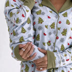Family Matching Pyjama Set - Printed Button-Front Top