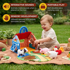 Farm Animal Playset with Portable Playhouse