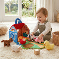 Farm Plush Toy Playset - Portable Fabric Barn with Animal Figures