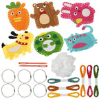 Felt Animal Sewing Kit for Children - DIY Craft Set with Pre-Punched Holes