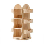 Floor-standing Rotating Bookcase - House-Shaped Top with Open Shelves