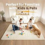 Fluffy Play Mat - Plush Area Rug with 3D Arc Pattern