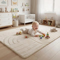Fluffy Play Mat - Plush Area Rug with 3D Arc Pattern