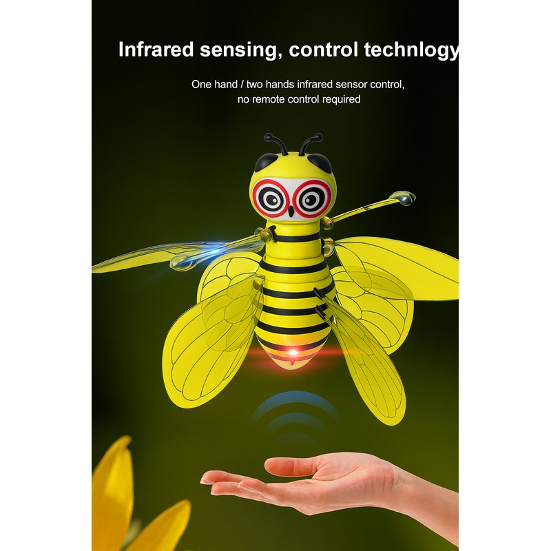 Flying Gesture-Controlled Bee Toy - Interactive Hovering Mini Helicopter