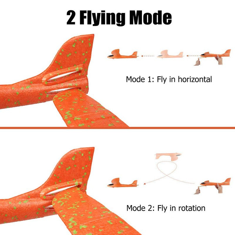 Foam Glider Toy Set - 4 Airplanes with Slingshots
