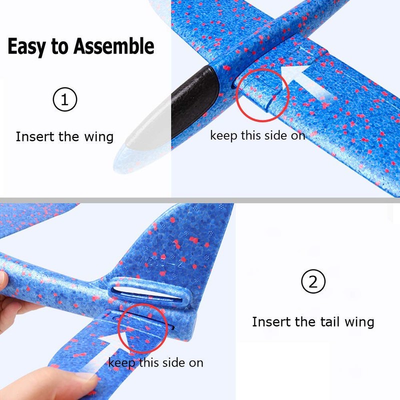 Foam Glider Toy Set - 4 Airplanes with Slingshots