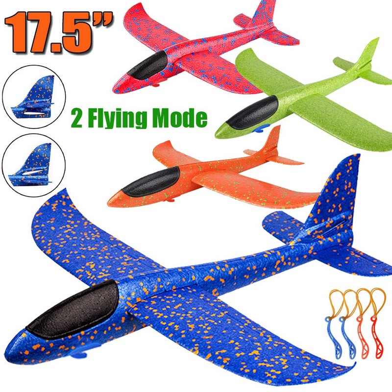 Foam Glider Toy Set - 4 Airplanes with Slingshots