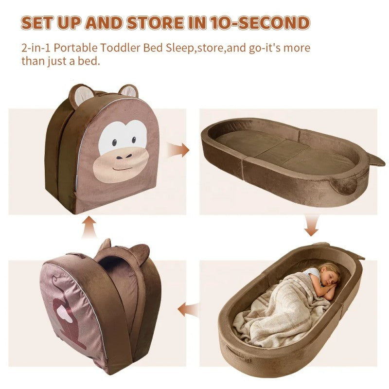 Foldable Portable Baby Travel Cot - Chocolate Brown