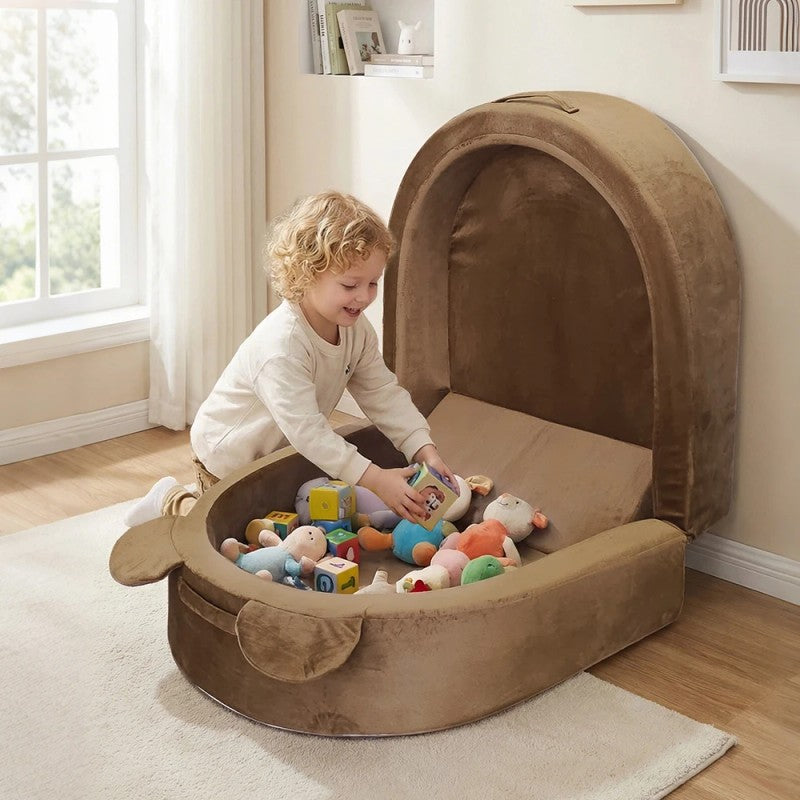 Foldable Portable Baby Travel Cot - Chocolate Brown