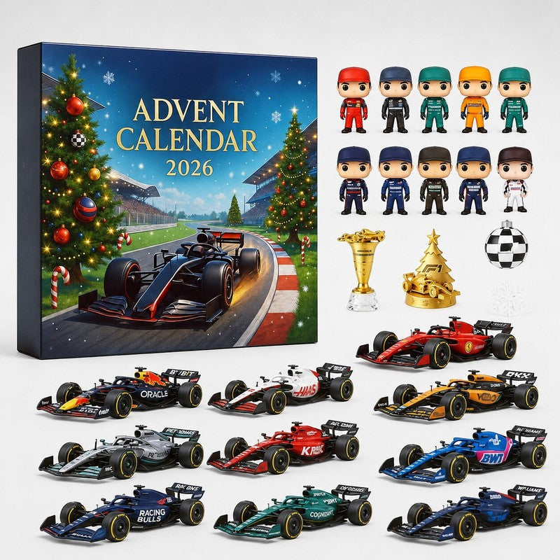 Formula 1 Advent Calendar 2026 - Motorsport Theme with 24 Surprises