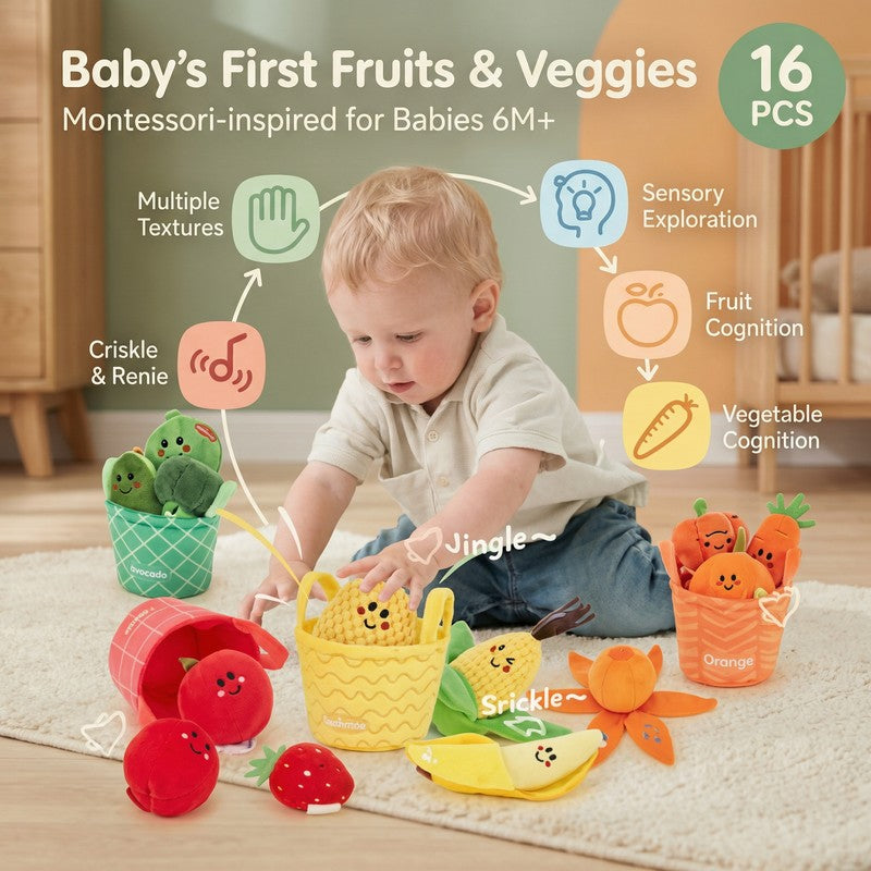 Fruit and Vegetable Sorting Toy Set - Food Pieces