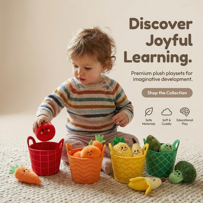 Fruit and Vegetable Sorting Toy Set - Food Pieces