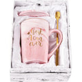 Gift Set Coffee Mug - Pink Marble with Gold Accents