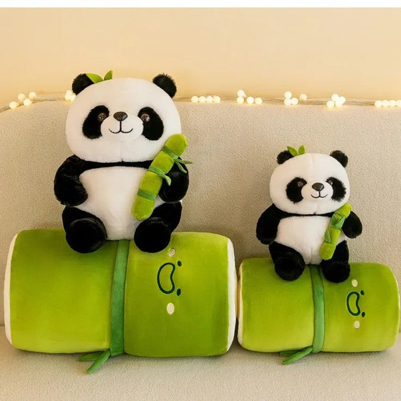 Gift Set - Giant Panda Plush Toy with Detachable Bamboo Tube