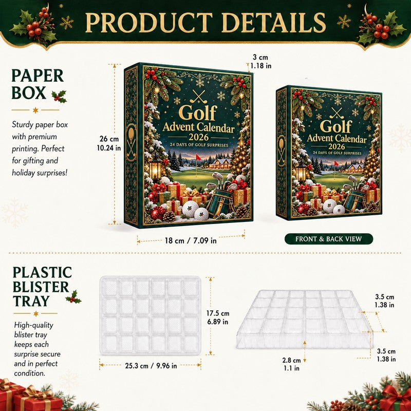 Golf Advent Calendar Gift Set - 24 Days of Golf-Themed Ornaments