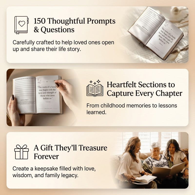 Guided Memory Journal - Family Keepsake Book with Prompts