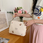 Hanging Storage Bag with Embroidery - Off-white