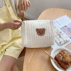 Hanging Storage Bag with Embroidery - Off-white