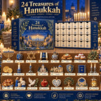 Hanukkah Countdown Calendar - 24 Numbered Drawers with Collectible Pieces