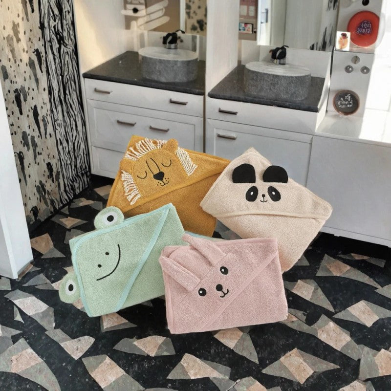 Hooded Bath Cape for Kids - Animal Cotton Towel