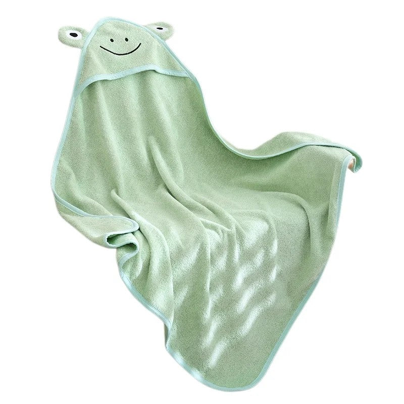 Hooded Bath Cape for Kids - Animal Cotton Towel