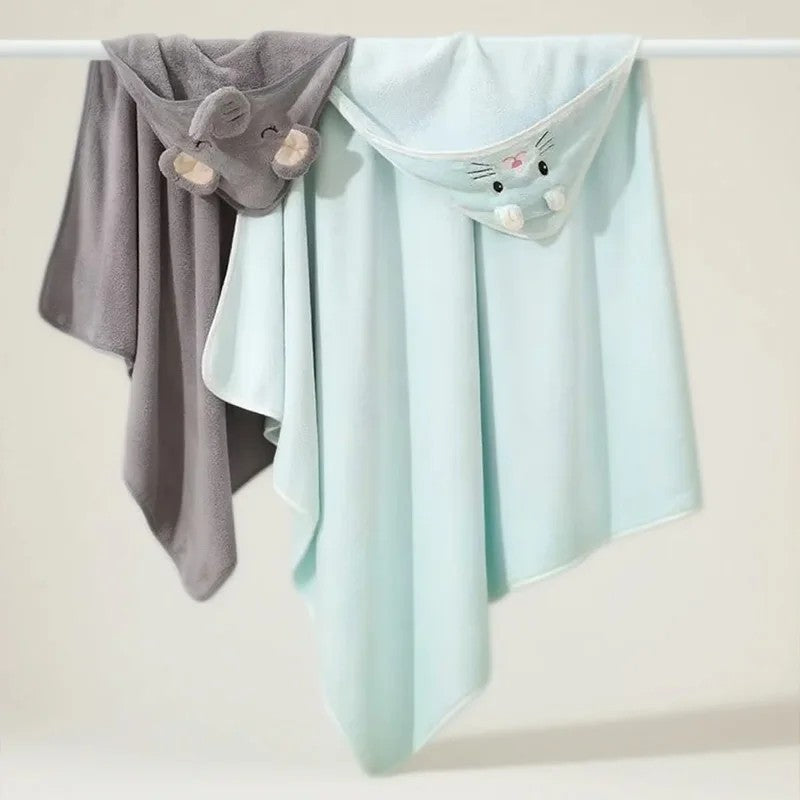 Hooded Kids Bath Towel Cloak - Animal Ear