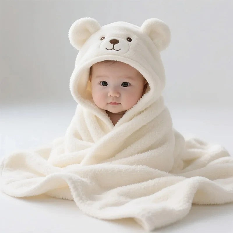 Hooded Kids Bath Towel Cloak - Animal Ear