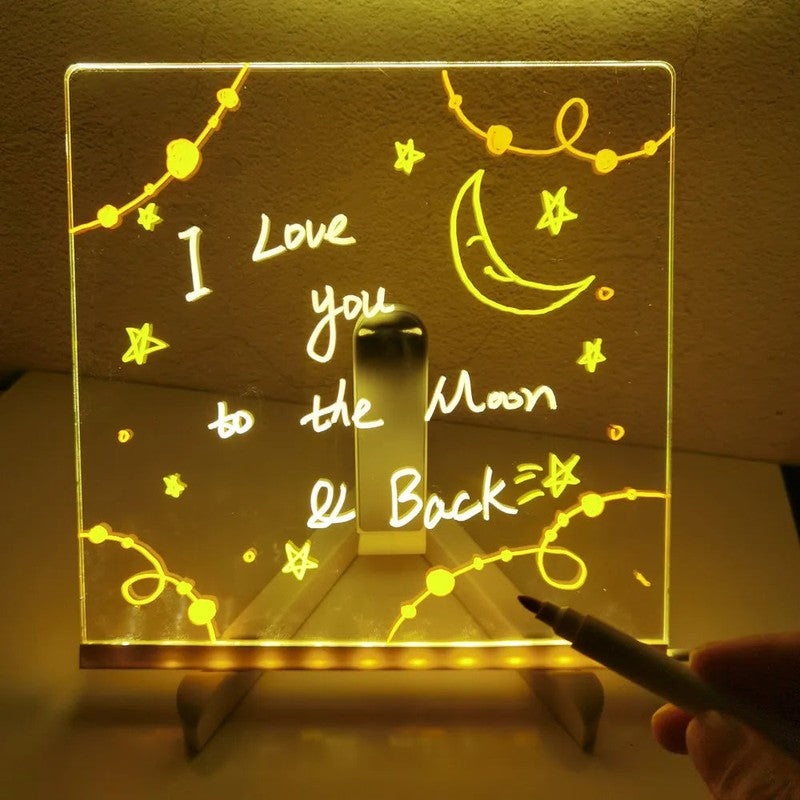 Illuminated Drawing Board - LED Note Board with Adjustable Brightness