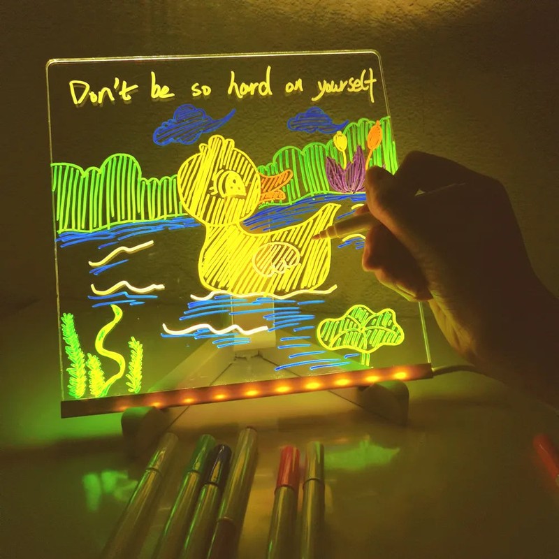 Illuminated Drawing Board - LED Note Board with Adjustable Brightness