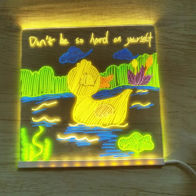 Illuminated Drawing Board - LED Note Board with Adjustable Brightness
