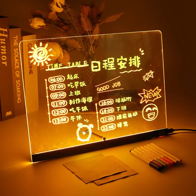 Illuminated Dry Erase Drawing Board - LED Light Up Writing Tablet with Stand