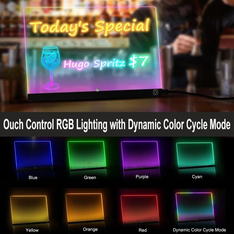 Illuminated Dry Erase Drawing Board - LED Light Up Writing Tablet with Stand