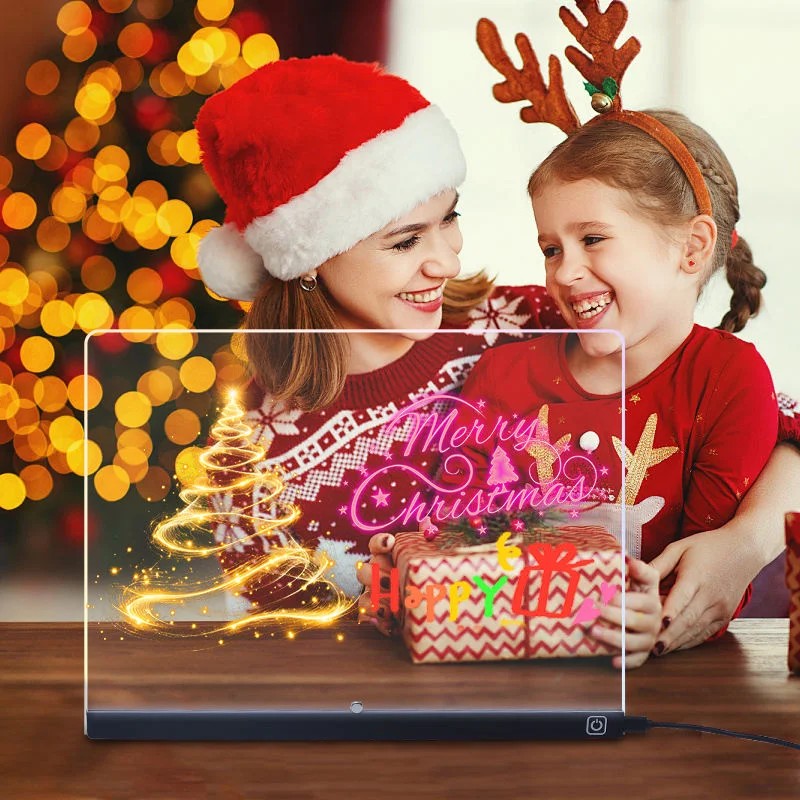 Illuminated Dry Erase Drawing Board - LED Light Up Writing Tablet with Stand