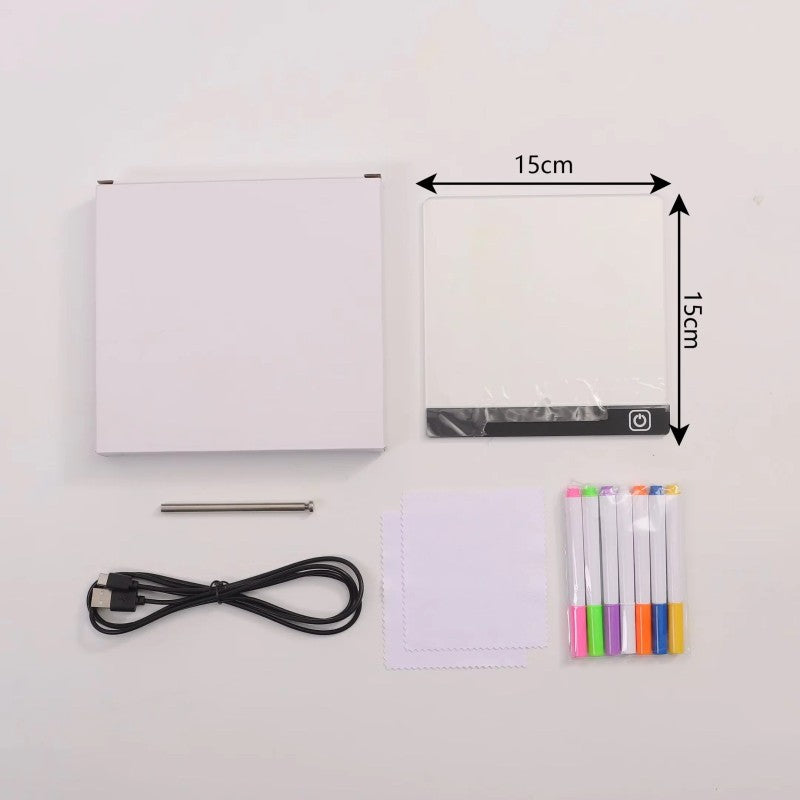 Illuminated Dry Erase Drawing Board - LED Light Up Writing Tablet with Stand