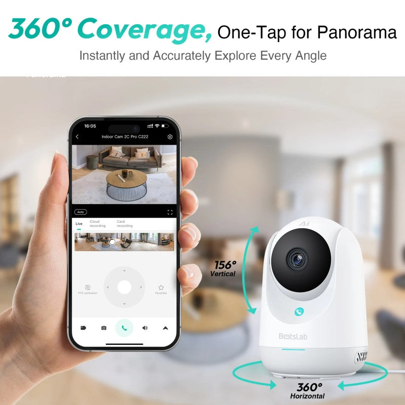 Indoor PTZ Security Camera - White