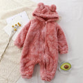 Infant Bear Hooded Romper Jumpsuit - Long Sleeve Footed