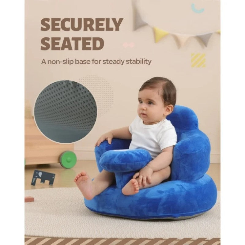 Inflatable Baby Seat Chair with Cloth Cover - Blue
