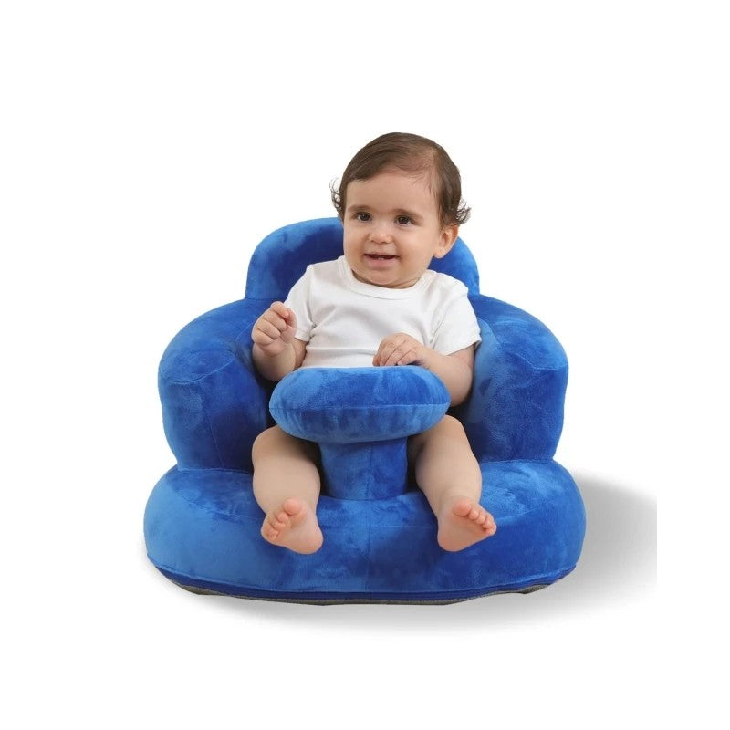 Inflatable Baby Seat Chair with Cloth Cover - Blue
